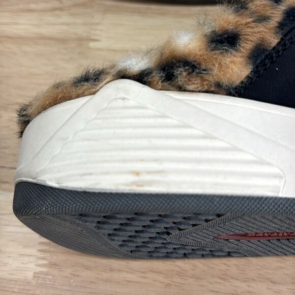 BareTraps Landon Clog Slipper Black/Leopard Faux Fur Trim Size 8.5 M- NIB - Picture 7 of 9